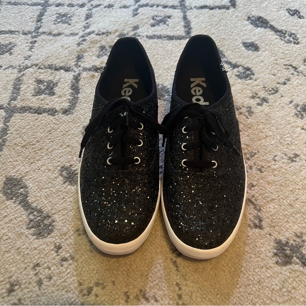 Keds Black Glitter Sneakers Classic Low-Top Design